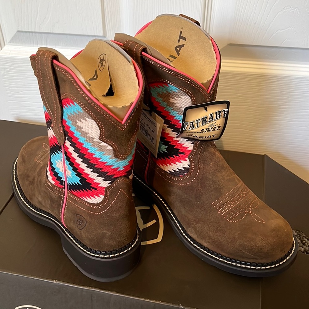 New, never worn Ariat boots. Multicolor.